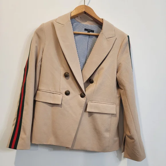 DREW Tai-ribbon Blazer in Khaki Size Small Contemporary Career Work Camel - Picture 2 of 16